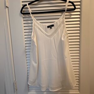 Lulus White Tank Top with mesh V - Size Medium